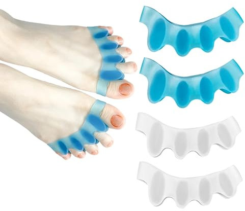 SUNFATT Zehenspreizer,Toe Spacer,wiederholbare waschbare Gel-hallux valgus korrektur,Zehentrenner zum Entspannen der Zehen,um Ballenzehen,Hammerzehen,Hallux Valgus zu lindern.4 Stück
