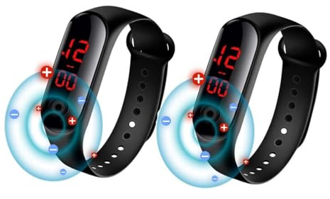 2 Stück 2024 New Richeran Ultrasonic Bracelets for Wristband,Slimwe Ultraschall-Armband, magnetisches Lymphenarmband,UltraSonic Lymph Slimfit-Armband,Lymphen-Armband für alle Männer und (Schwarz)