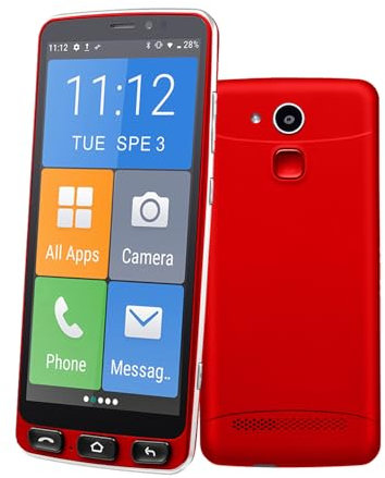 Melefon Teléfono móvil 4G seniorenhandy, 5,5 Pulgadas, Gran Iconos, Android con batería de 2400 mAh, Soporte Bluetooth, GPS, Radio FM, aplicación, WiFi (Negro)