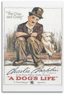 KSOXDAITIP Poster Charlie Chaplin und das Leben des Hundes, dekoratives Gemälde, Leinwand, Wandposter und Kunstdruck, moderne Familienschlafzimmer-Dekoration, Poster, 20 x 30 cm