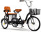 LSQXSS Dreirad für Erwachsene und ältere Menschen, 3-Räder-Fahrrad mit Gemüsekorb hinten,zusammenklappbares Dreirad, komfortables Cruiser-Dreirad mit Rücksitz, Tandem-Dreirad