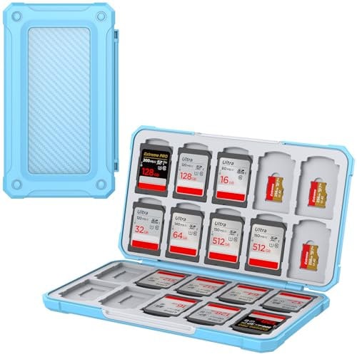 THELIFELICIOUS SD Karte Aufbewahrung Speicherkarten Etui für SD/TF Karten, Speicherkarten Etui für 20 SDXC SDHC und 20 TF Karten