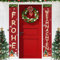 2 Stück Frohe Weihnachten Banner, Merry Christmas Fahnen, Veranda Zeichen Willkommen für Weihnachtsfeier Hängende Deko Outdoor Indoor, Neujahr Party 180*30cm