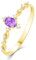 KnSam Damen Ring, Damen Ring Hochzeit Elegant Einfach 18 K Gelbgold Trauringe 750 Gold Diamant Damen Ring Weisgold Amethyst Ringe