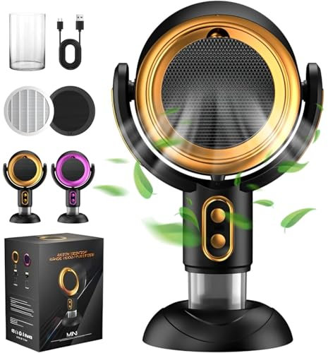 PuffHide Portable Air Purifier Fan for Indoor Smoking - Smoke Away Purifier With Gold Plug-in