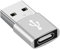 USB to USB C Adapter for i-Phone 16 15, PD 20W USB-C Type C Fast Car Charger Adapter Plug for i-Phone 14, 13, 12, 11, Sam-sung S24, S23, S22 S21 S20 and More, Type C Female to USB A Male (Silver)