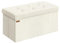 SONGMICS Sitzbank mit Stauraum, klappbare Fußbank, 38 x 76 x 38 cm, Bettbank, Aufbewahrungsbox, bis 300 kg belastbar, Wohnzimmer, Schlafzimmer, Eingangsbereich, cremeweiß LSF603W01