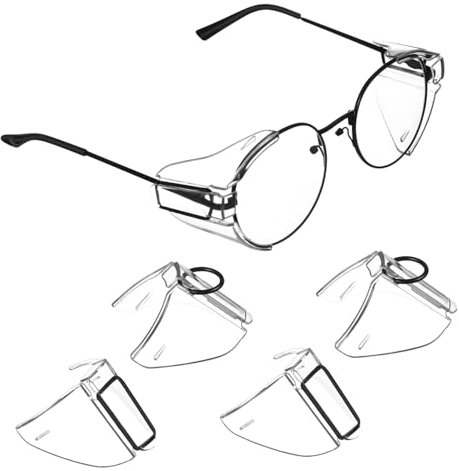 GOOHOCHY Brillen Seitenschutzpc 2 Paar Schutzbrillen Seitenschutzklappe Sicherheitsfolie Für Schutz Und Sonnenbrillen Leichtes Kunststoff Schutzschild Seitlich Kompatibel Mit Brillen