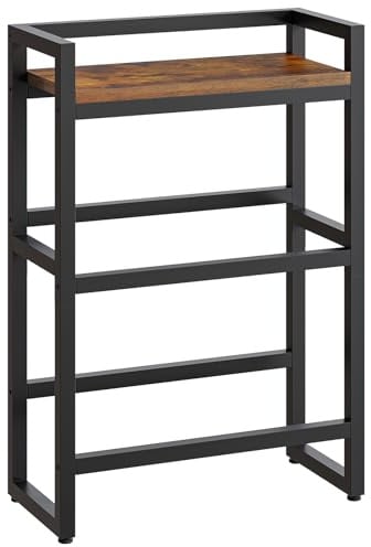 HOOBRO Getränkekistenregal 3-stöckiges für 2 Kisten, Getränkeregal, Kistenregal, Tragkraft 50 kg/Etage, Metallgestell, für Küche, Garage, Laden, Vintagebraun und Schwarz EBF102CJ01