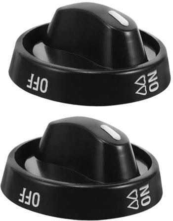 Angoily 2stücke Gasherdknopf Ersatz Für Gaskochfelder Ofen-grill Zubehör Kunststoffknöpfe Drehregler Schwarz Einfach Zu Montieren