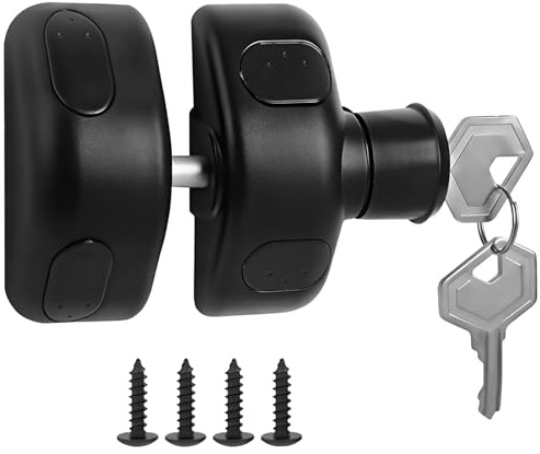 General Purpose Magnetic Gate Latch Side Pull,Lockable Design,Magnetic Gate Latch for Home（Black）