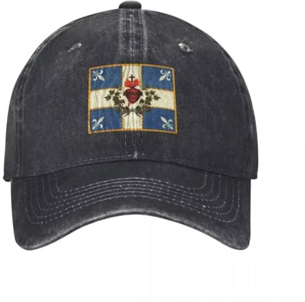 DLERFLOVR Quebec-Flagge Baseball Cap, Drapeau Québec Unisex Baumwolle Baseball Mützen, Retro Verstellbare Baseballkappe für Golf, Laufen, Sport, Outdoor