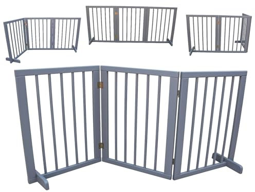 Absperrgitter Türgitter Treppenschutzgitter Schutzgitter Hundegitter 150 cm massiv 3E ohne Bohren (150 cm grau)