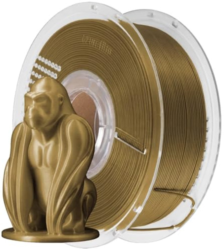 AzureFilm Original PLA Filament für 3D-Drucker, 1,75 mm, 1 kg Spule, einfach zu drucken, hohe Präzision, glatte Oberfläche, ideal für Prototypen (Gold, 1 kg)