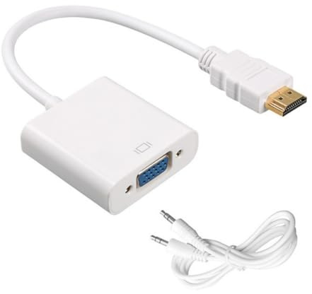 GMBYLBY Adaptador HDMI a VGA 1080P con salida de sonido macho hembra para proyectores de ordenador portátil