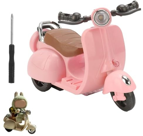 Roller für Labubu mit Licht und Musik, haben einen Sitz für Labubu Zubehör, Mini Elektrischer Puppenroller Interaktive Dekor Desktop Ornamente für Labubu-Sammler