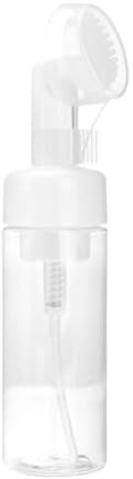 ACOLY Botella dispensadora de espuma transparente rellenable de plástico para jabón y loción con cepillo de gel de 200 ml para viajes y cocina.