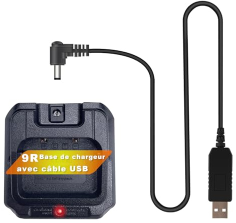 BAOFENG UV-9R Battery Charger Base with USB Adapter for UV-9R Plus Radio/V-9R Pro/UV-9G / T57 / BF-T57 / UV-82WP Compatible with BAOFENG Waterproof Two-Way Radios