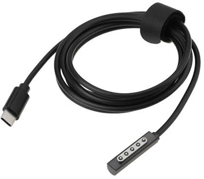 EMSea DC12V-24V 3A USB-C to 5 Pin Magnetic Cable Type-C Compatible with Microsoft Surface Pro 1 2 RT