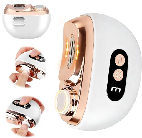 Electric Nail Clipper for Adults Seniors Baby Nail Clippers 3 Speed Rechargeable Nail Trimmer with Polisher LED Light Debris Collector 2 in 1 Safe Portable Design for Fingernails and Toenails (White)