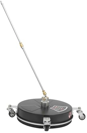 Profi Edelstahl Flächenreiniger 2000PSI, 38cm, 1.8GPM, mobiler Oberflächenreiniger Bodenreiniger für Terrasse, Beton & Gehweg, mit 4 Rädern & 2 Ersatz-Sprühdüsen, Hochdruckreiniger Zubehör