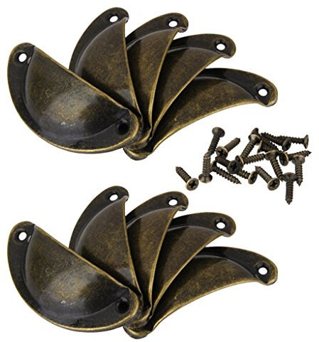 Lot de 10 Poignée Bouton de Porte Décoration Rétro pour Meuble Tiroir(Bronze Antique)