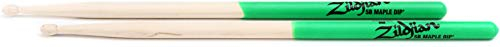 5B Maple Drumsticks - Wood Tip - Green DIP, Z5BMDG