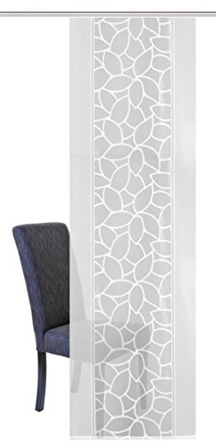 HOME WOHNIDEEN Schiebevorhang Jacquard Blätter 245 x 57 cm Weiss