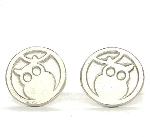 Eule Manschettenknöpfe, Eurle Geschenke, Handgegossen, von William Sturt, aus Deutsche Zinn (Pewter)