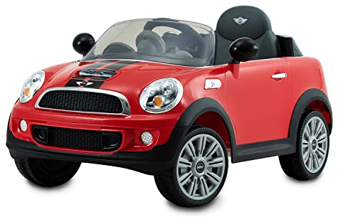 Rollplay Elektroauto Mini Cooper S 6V mit Fernbedienung – Softstart – 4 km/h Elektrofahrzeug für Kinder ab 3 Jahren, Hupe, Sicherheitsgurt, öffnende Tür, Lichter vorne, Bis max. 35 kg, rot 22412