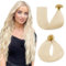 TESS Extension Cheveux Naturel Keratine Extension a Chaud Cheveux Naturel Blonde Extension Keratine 100 Meches Remy Human Hair 45 cm 100pcs*1g #60 Blond Platine