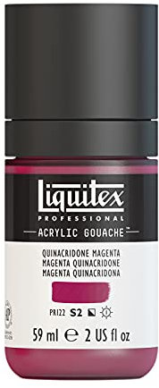 Liquitex 2059114 Professional Acryl Gouache - Quinacridone Magenta, 59ml Flasche, matt - Acrylfarbe mit Gouache Eigenschaften, Hochdeckend, Wasserfest & Lichtecht
