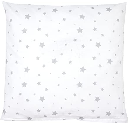 TupTam Kissenbezug Gemustert Bunte Kissenhüllen Dekokissen für Baby und Kinderzimmer, Farbe: Sterne Weiß, Größe: 80x80 cm