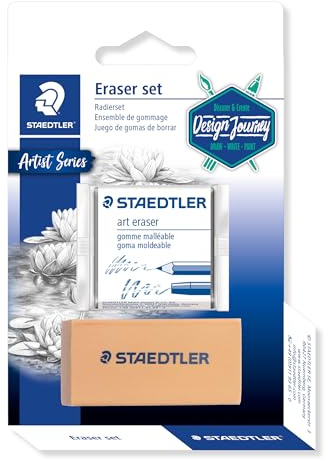 STAEDTLER 5427 Radiergummi – 2er-Set, Knet & Reinigung | Für Künstler, entfernt Pastellkreide, Graphit & Kohle – formbar – Art.-Nr. 5427SBK2-C