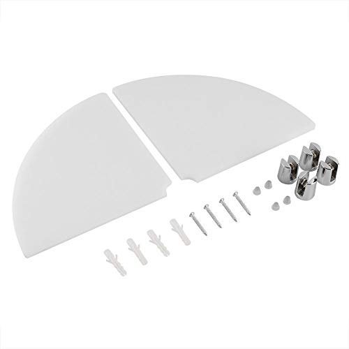 2 éTagèRes Panneau Acrylique,d'angle Radiales en Acrylique FixéEs Au Mur éTagèRes Flottantes DéCor à La Maison pour Le Restaurant, Le Salon, La Chambre à Coucher, La Cuisine, Les éColes(Blanc)