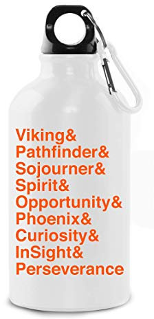 All Mars Rovers So Far Mars Exploration Cosmos Tourist Water Bottle