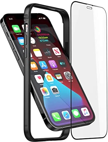 Bumper Hülle Kompatibel mit iPhone 12/12 Pro 6.1 inch, Dünne Schutzhülle Metall Bumper Case mit Weichem TPU [Keine Signalstörung] [Unterstützung Wirless Charging] mit iPhone 12/12 Pro, Schwarz