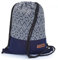 By Bers Leon großer Premium Turnbeutel mit Innentaschen Rucksack Tasche Damen Herren Teenager Gym Bag Draw String 45x34cm für Sport Reise Alltag Einkauf (Boho 002Blau)