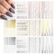 EBANKU 12 Sheets Gold Silver Metal Nail Stickers, Metallic Curve Strip Line Nail Decal Self-Adhesive 3D Wave Design DIY Decoration for Women Girls