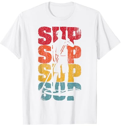 Vintage Stand Up Paddling Palmen SUP Stand Up Paddle T-Shirt