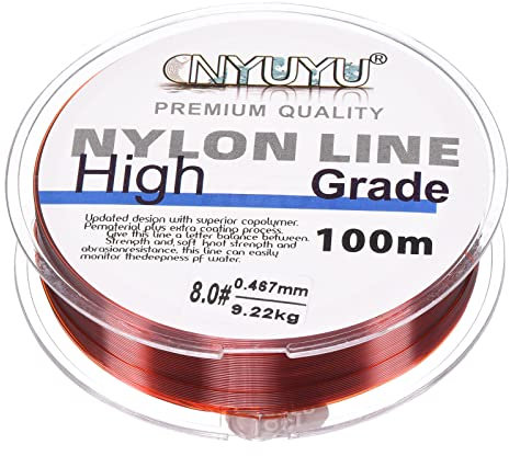 PATIKIL 109Yard/328FT Angelschnur 20Lb Monofilament Fluorkarbon Beschichtet Weinrot