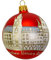mgc24 Weihnachtskugel Christbaumkugel Baumschmuck Glas handbemalt Ø 8cm - Motiv München Neues Rathaus, rot