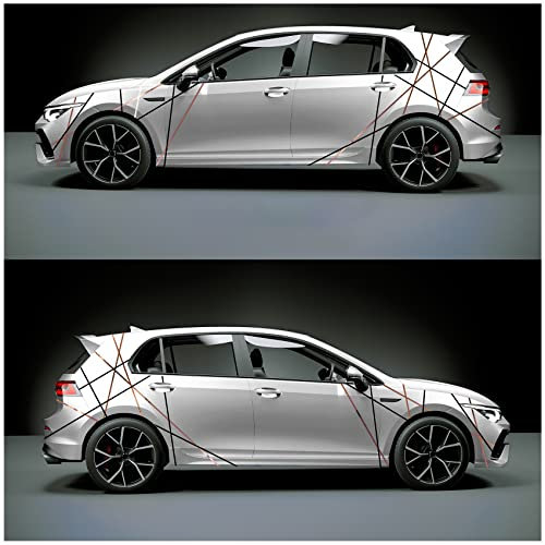 Auto Streifen Dekor Folien zweifarbig Zierstreifen 8m Länge 15mm Breite Dekorstreifen für Kfz Motorrad Boot Modellbau Zubehör Klebestreifen Rallystreifen (25 Chrom Rose/Schwarz)