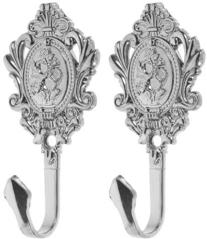 Amosfun 2 StüCk Zinklegierung Vorhanghalter Wandhaken Mit Rosenmuster Vintage Gardinenhalter Raffhalter FüR Fenster VorhäNge Bronzeton