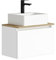 Baikal MAIA, Conjunto de Mueble de Baño. Mueble pequeño con Lavabo cerámico. Mueble Suspendido en Pared. Opción con Espejo y con Aplique LED. Mueble MONTADO. Sin Espejo Blanco
