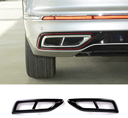 YANER 1 paire de housses de tuyau d'échappement de voiture compatibles avec Volkswagen Tiguan L 2022, ABS noir