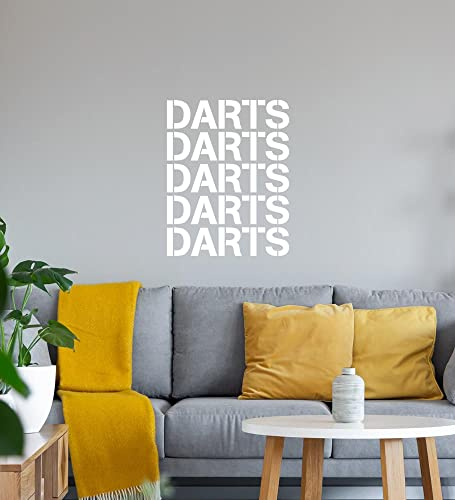 Darts Schrift Wandtattoo Weiß Aufkleber 45 x 57 cm