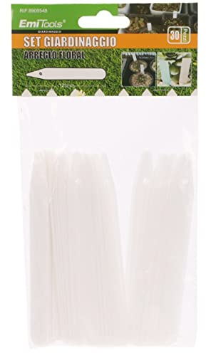 30 Stück Etiketten für Pflanzen, Blumen, Gemüsemarkierungen, 123 mm lang, Farbe Weiß