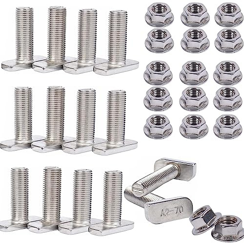 15Pcs Hammerkopfschrauben M8 x 25 Edelstahl A2-70, Edelstahl Hammerkopfschrauben M8, Gewächshausschrauben, für Photovoltaik Montageschiene, PV Anlagen