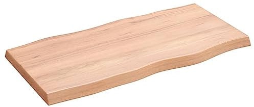 vidaXL Tischplatte, Holzplatte für Tisch Esstisch Couchtisch, Massivholzplatte Handgefertigt mit Baumkante, Ersatztischplatte, Hellbraun 80x40x(2-4) cm Massivholz Behandelt